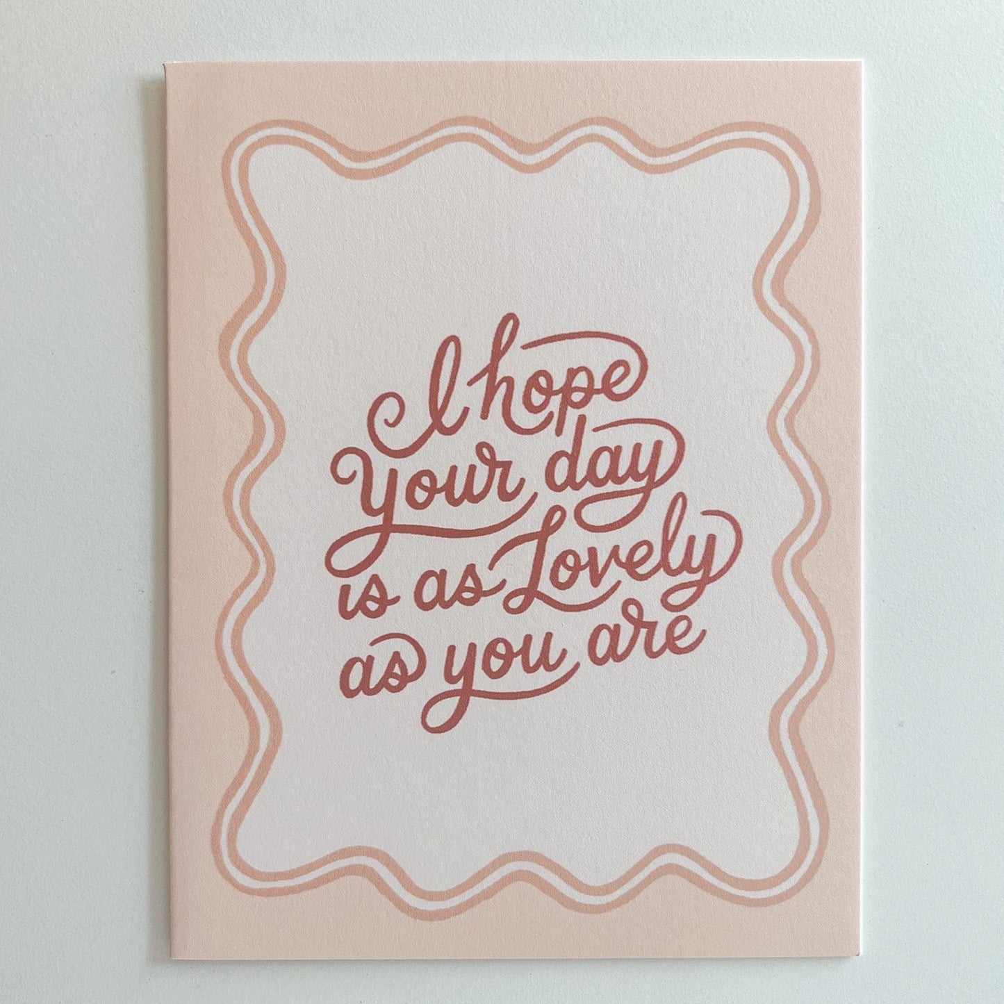 Pink Lovely Day Card on white background