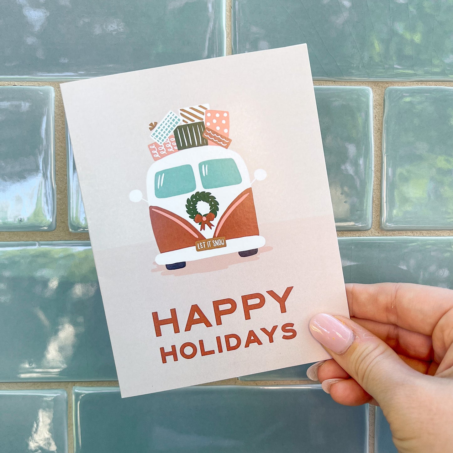 Vintage Van Holiday Card: 5 Pack