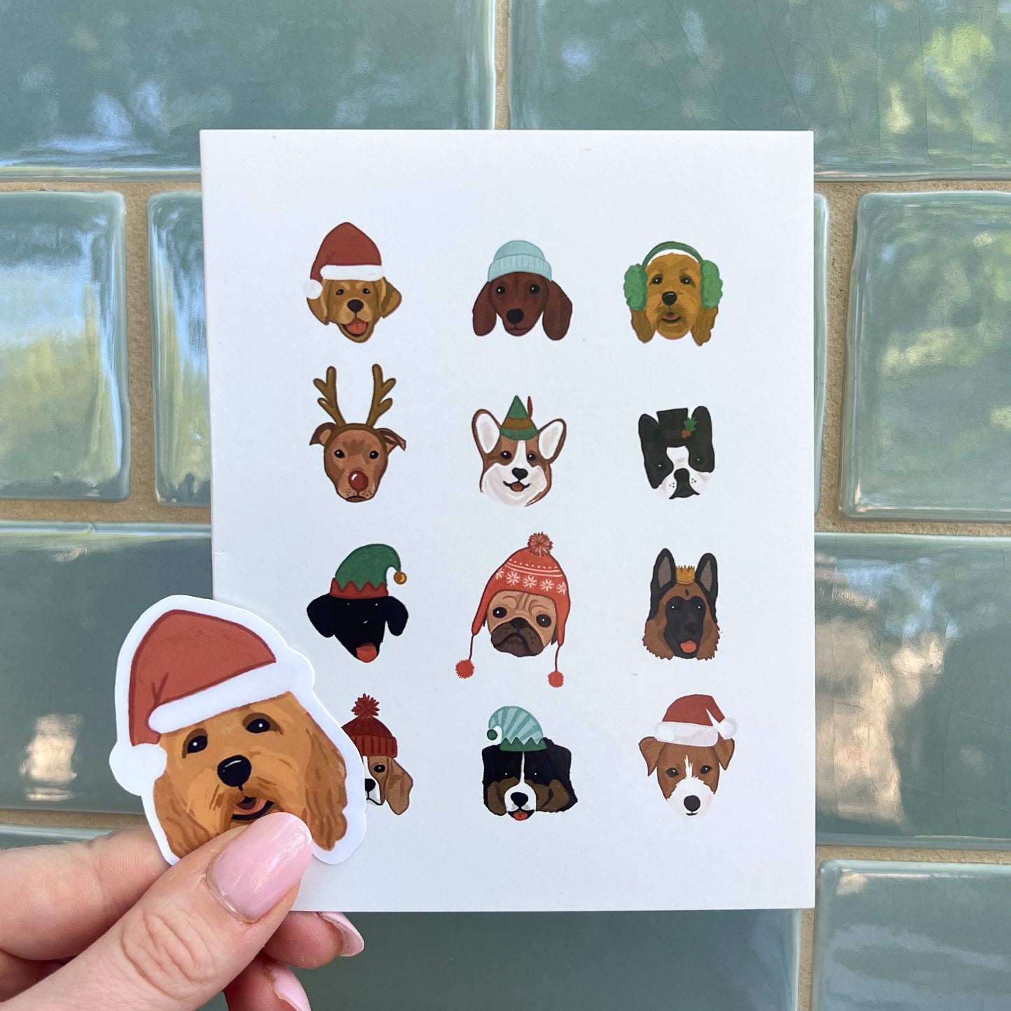 Santa Goldendoodle Sticker