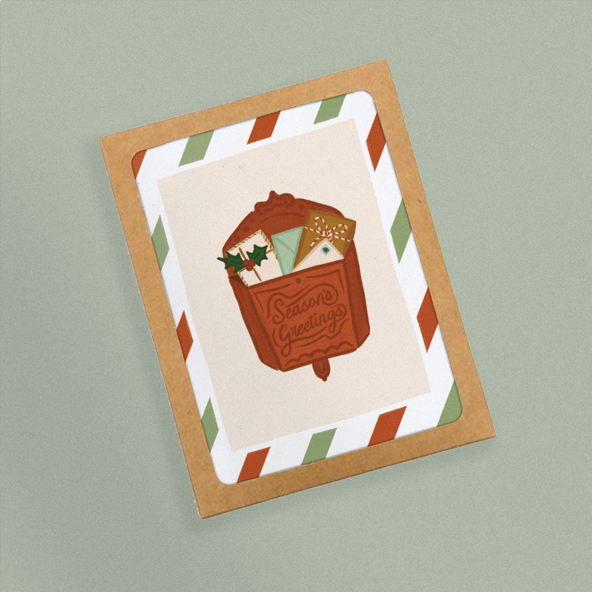 Seasons Greeting Vintage Mailbox Card:  Pack