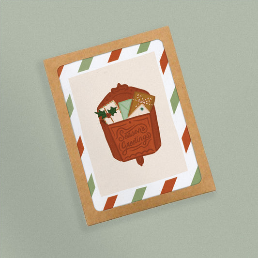Seasons Greeting Vintage Mailbox Card:  Pack