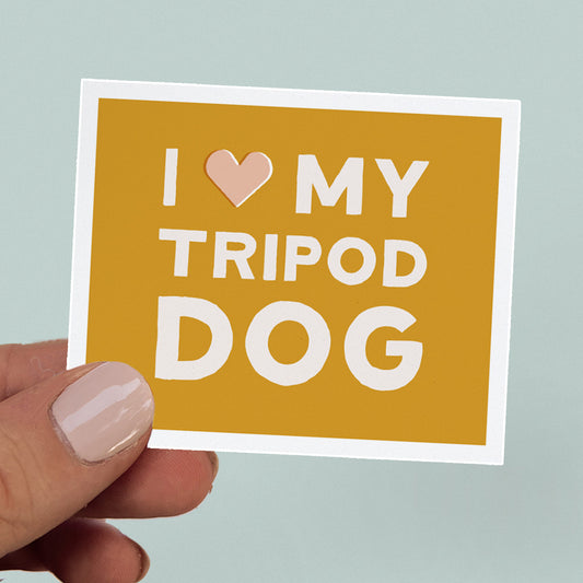 Tripod Dog Sticker