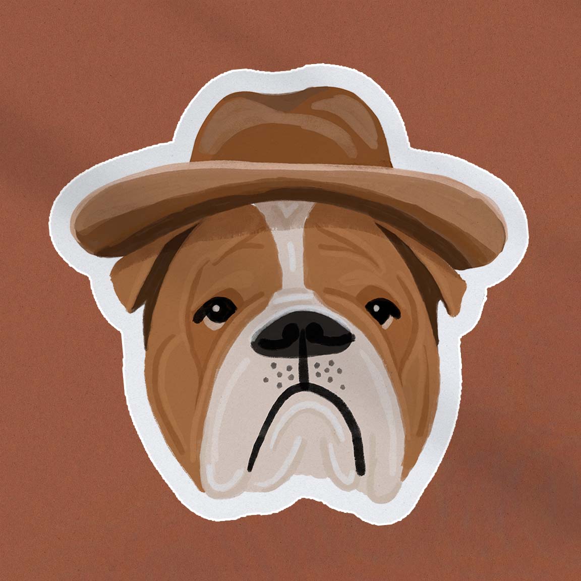 Cowboy Bulldog Sticker