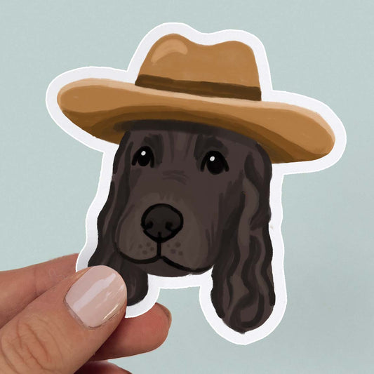 black cocker spaniel laptop or hydroflask sticker