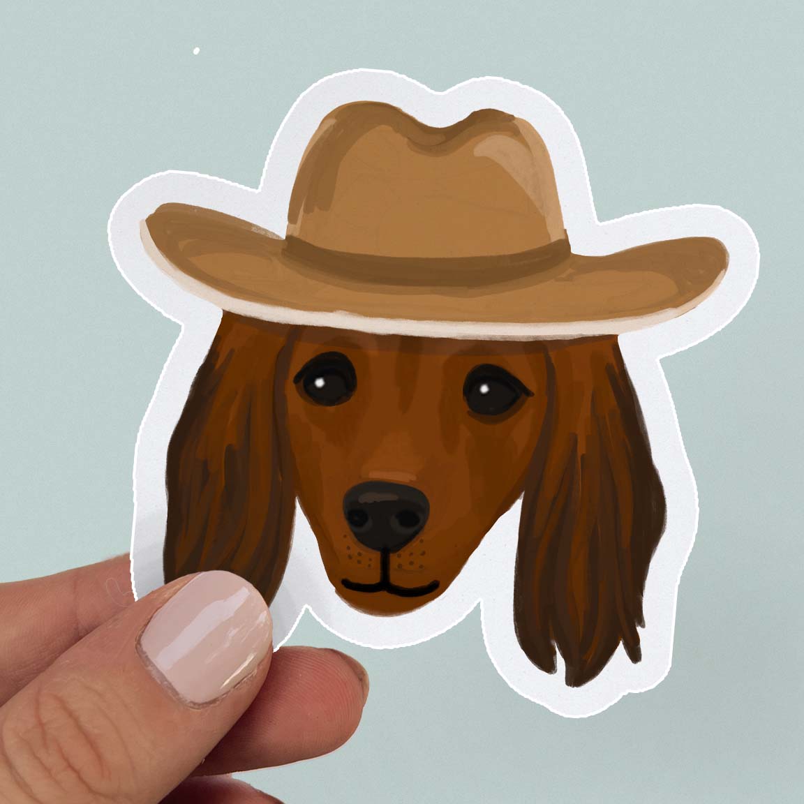 long-haired dachshund sticker