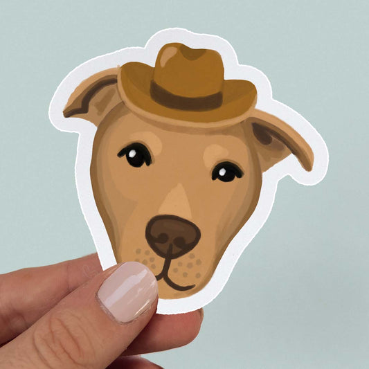 Cowboy Pitbull Sticker