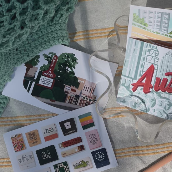 Video showcasing 4 austin postcards