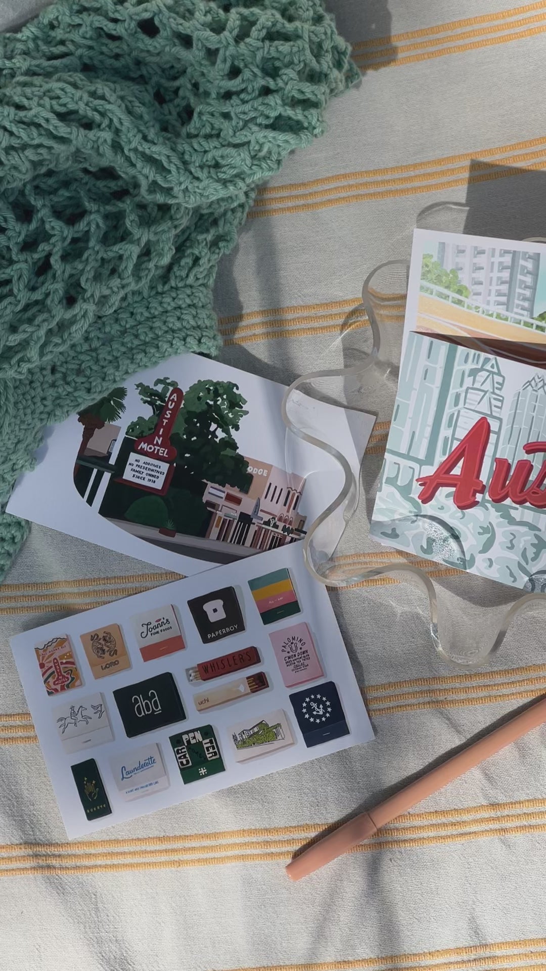 Video showcasing 4 austin postcards