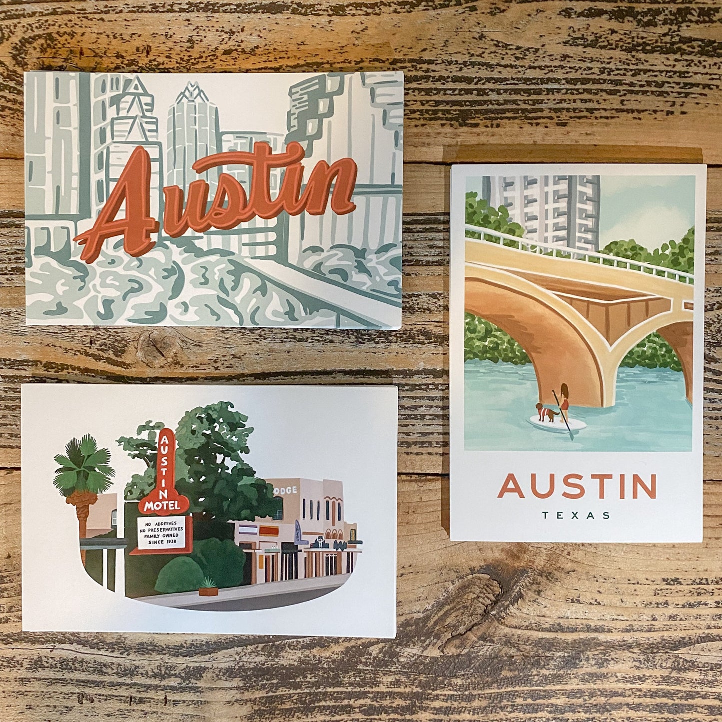 3 Austin Postcards