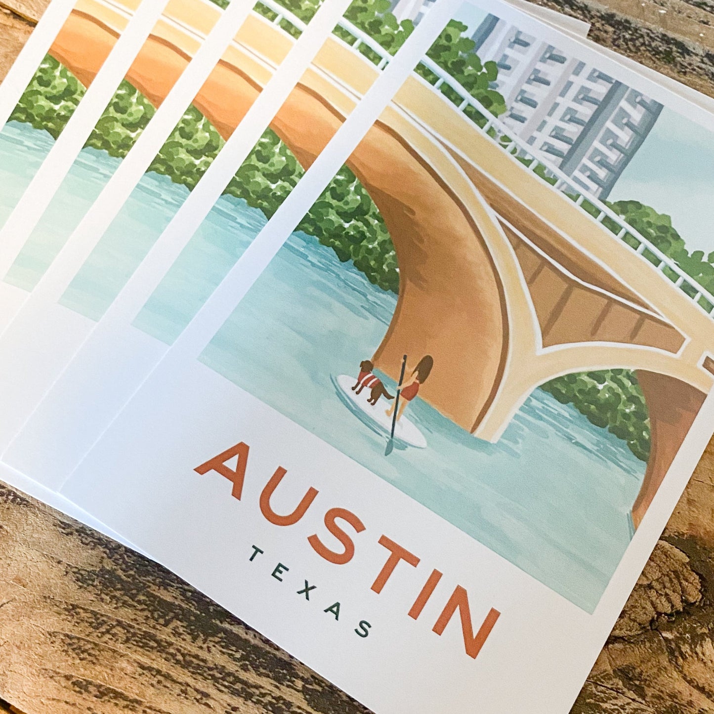 5 Austin Paddle Board Postcards