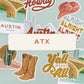 Various Austin, TX themed decorative stickers