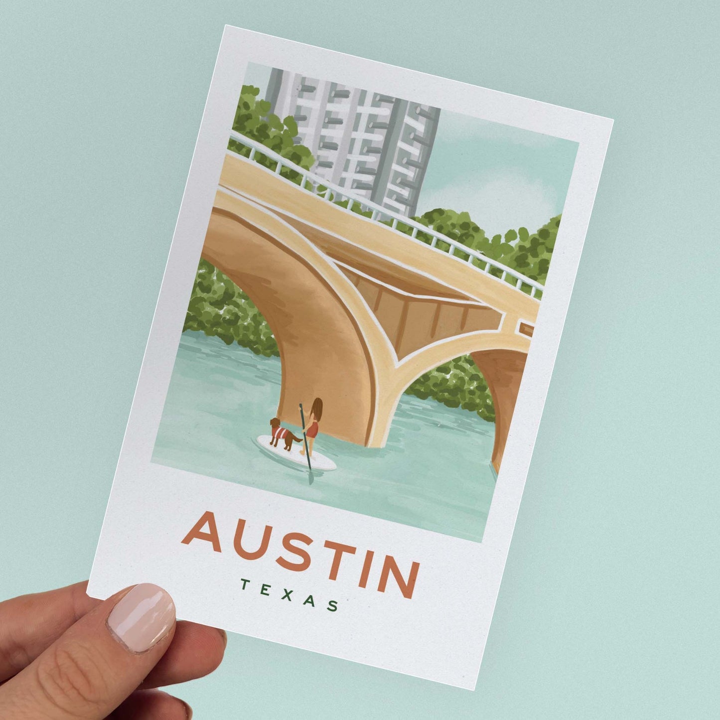 Austin Paddle Board Postcard
