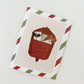 Holiday Card featuring a red vintage mailbox with the words "Season's Greetings"