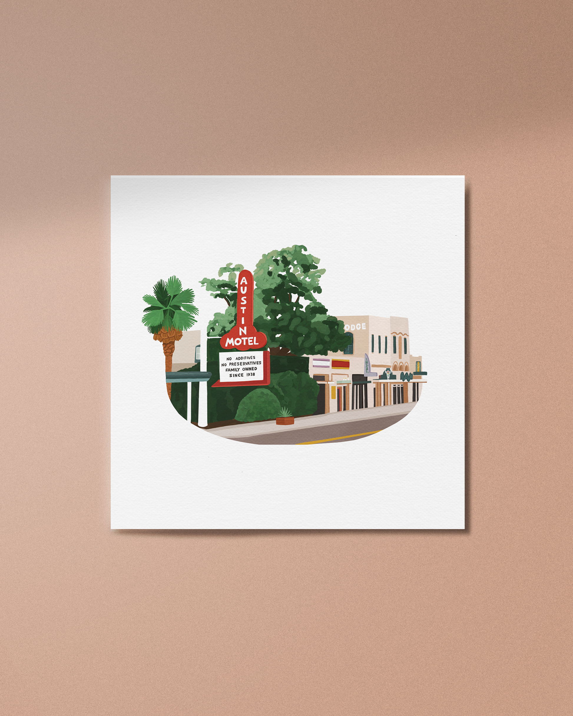 8x8" unframed art print of South Congress Avenue in Austin, Texas.