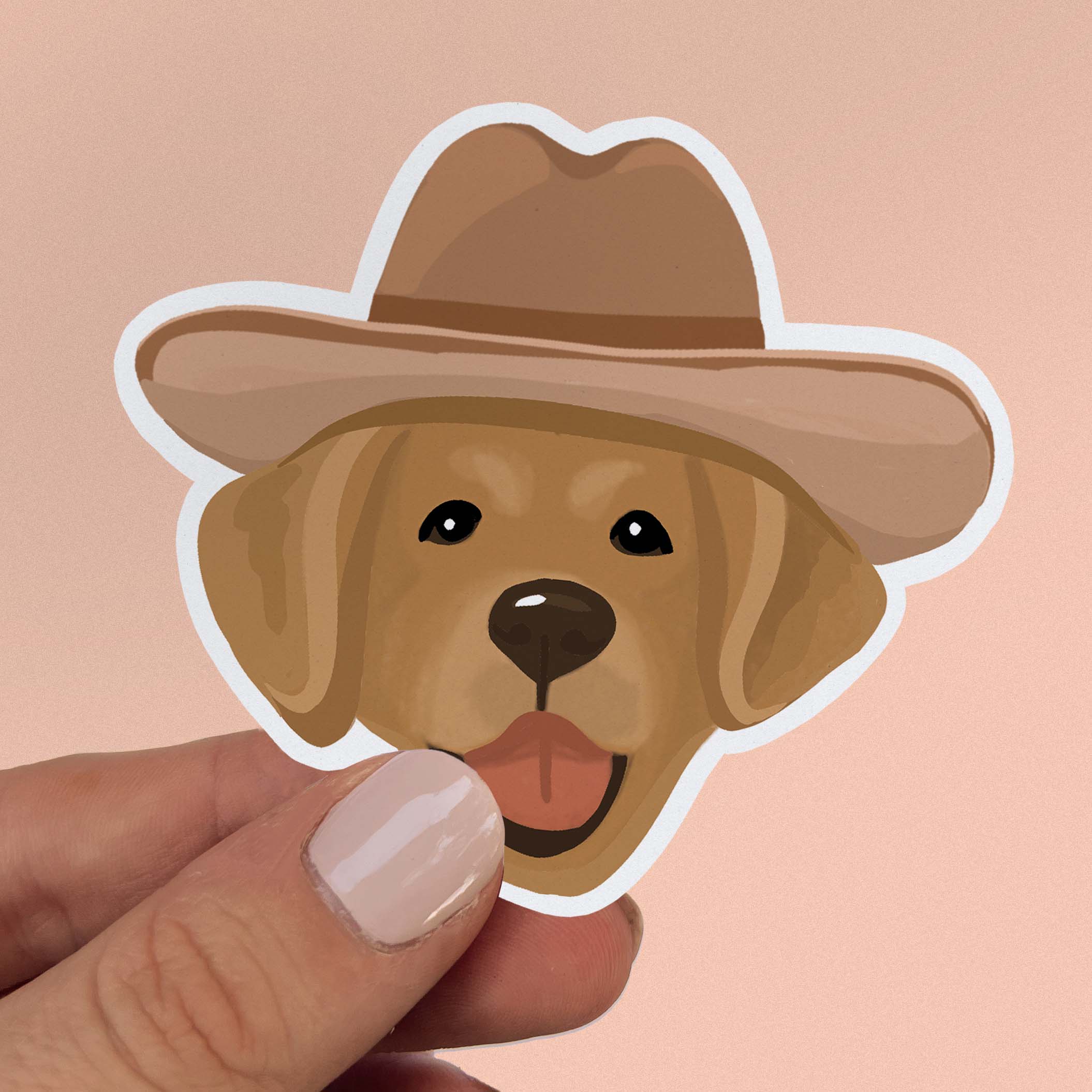 Cowboy Golden Retriever Sticker – Just Right Design Co.