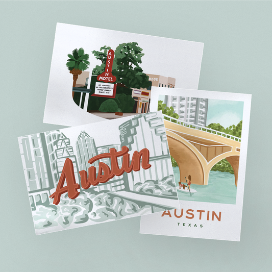 3 Austin Postcards