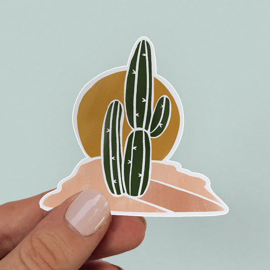 Boho Cactus Watercolor Sticker