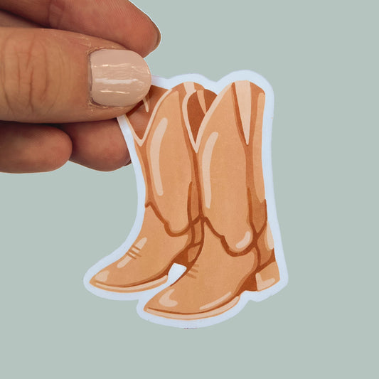 Tan Cowboy Boots Sticker